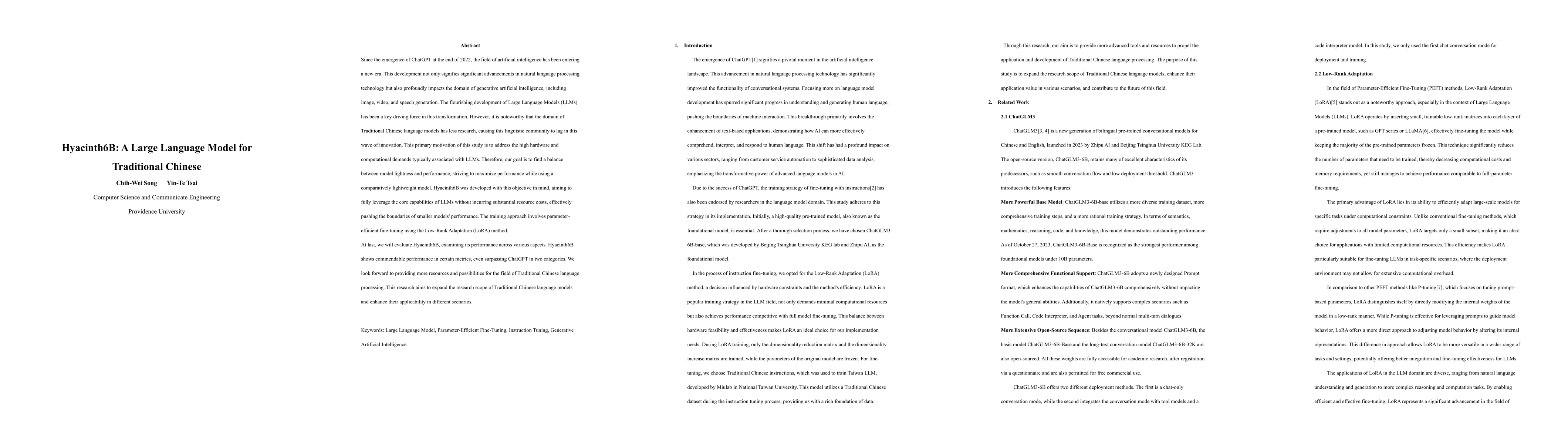 Thumbnail for Hyacinth6B: A large language model for Traditional Chinese