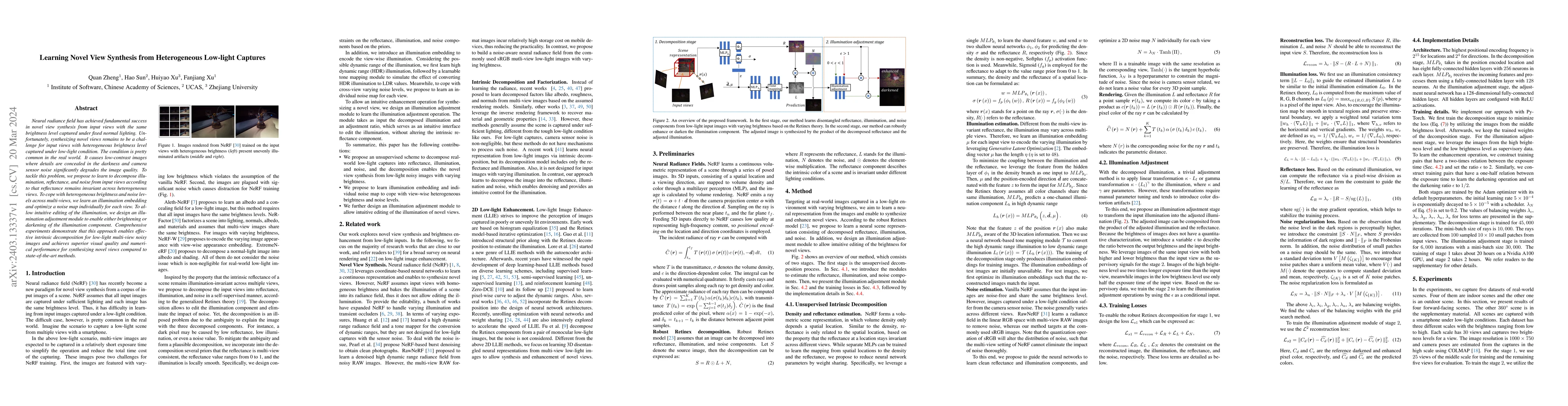 Thumbnail for Learning Novel View Synthesis from Heterogeneous Low-light Captures