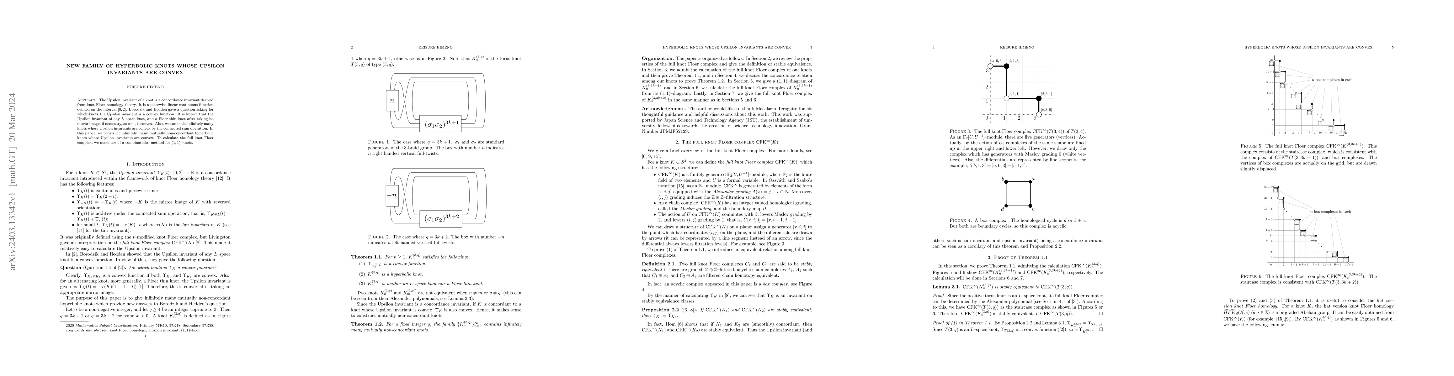 Thumbnail for New family of hyperbolic knots whose Upsilon invariants are convex