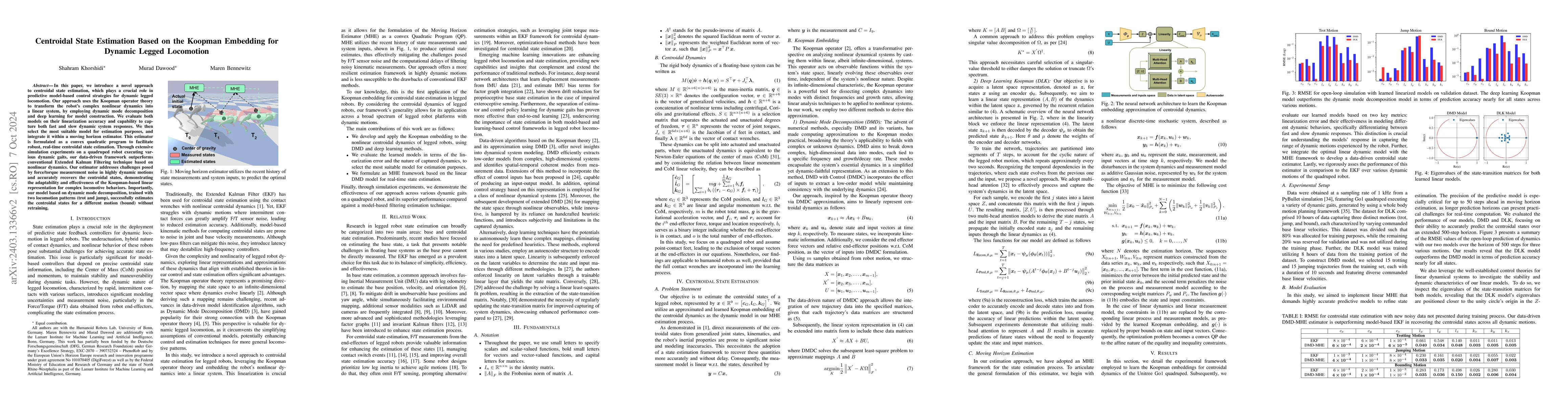 Thumbnail for Centroidal State Estimation based on the Koopman Embedding for Dynamic
  Legged Locomotion