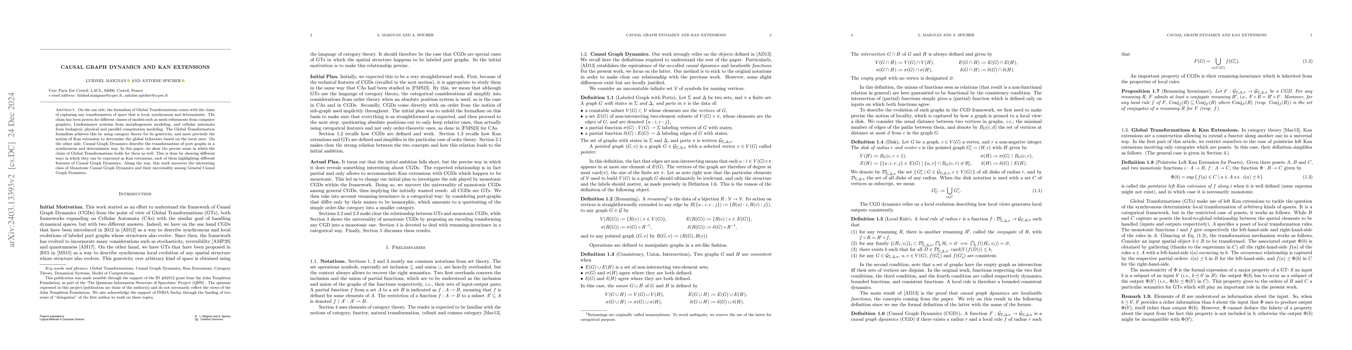 Thumbnail for Causal Graph Dynamics and Kan Extensions