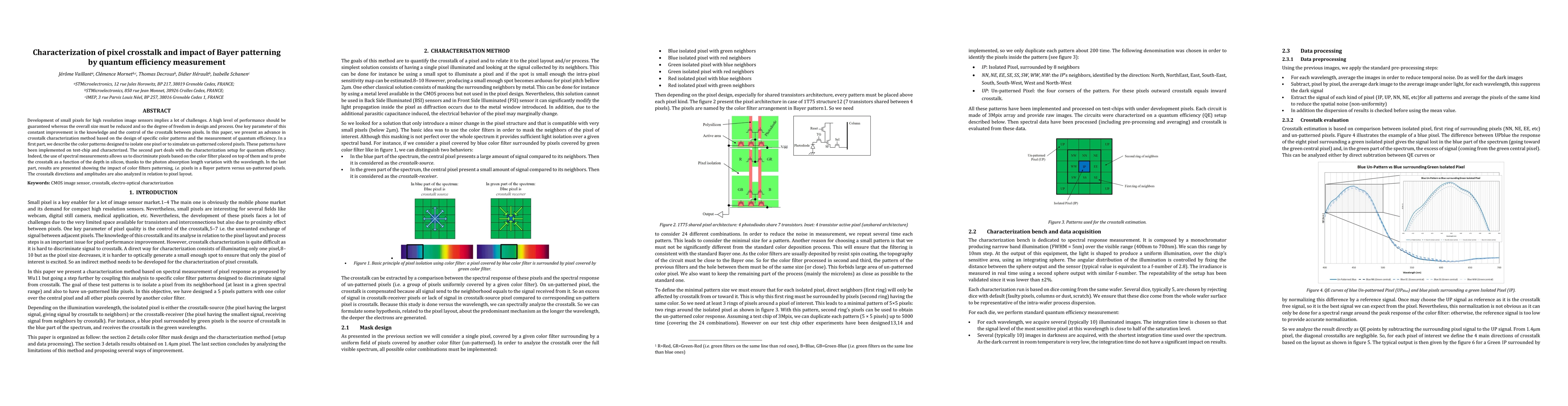 Thumbnail for Characterization of pixel crosstalk and impact of Bayer patterning by
  quantum efficiency measurement
