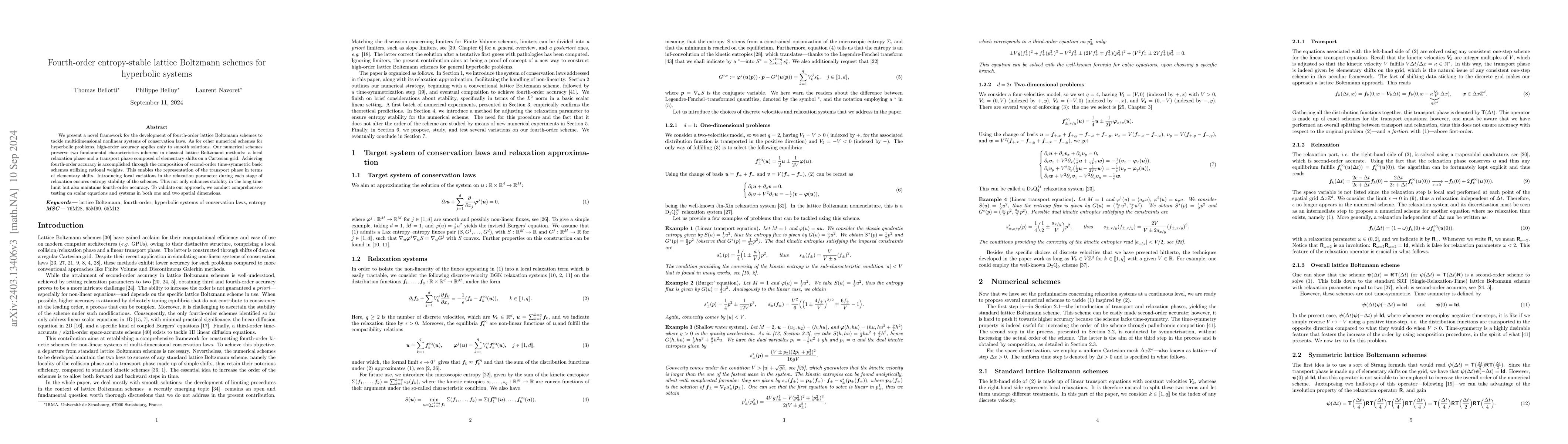 Thumbnail for Fourth-order entropy-stable lattice Boltzmann schemes for hyperbolic
  systems