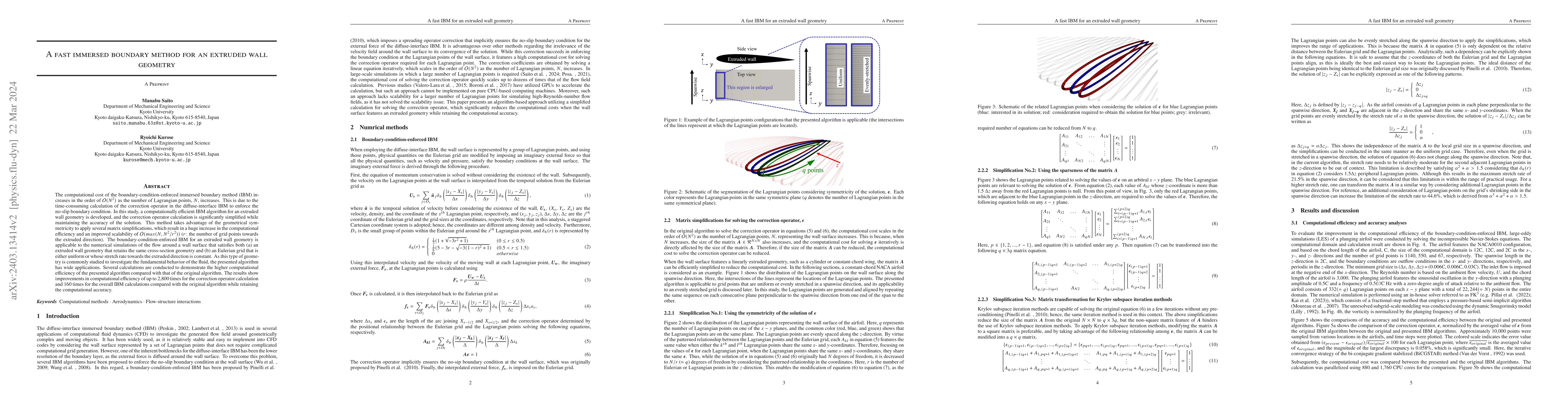 Thumbnail for A fast immersed boundary method for an extruded wall geometry