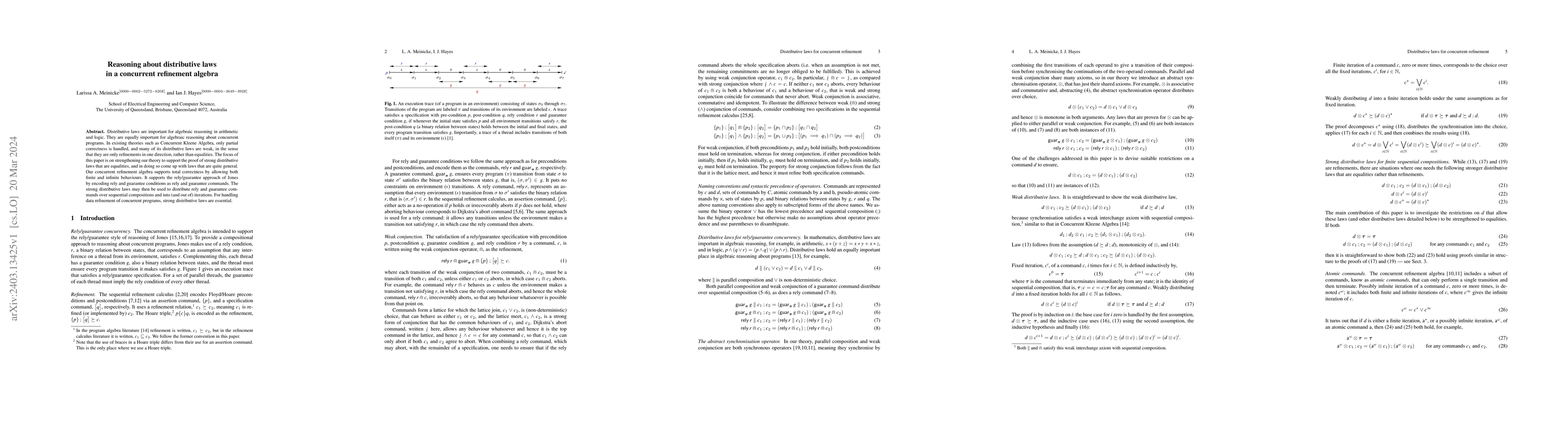 Thumbnail for Reasoning about distributive laws in a concurrent refinement algebra