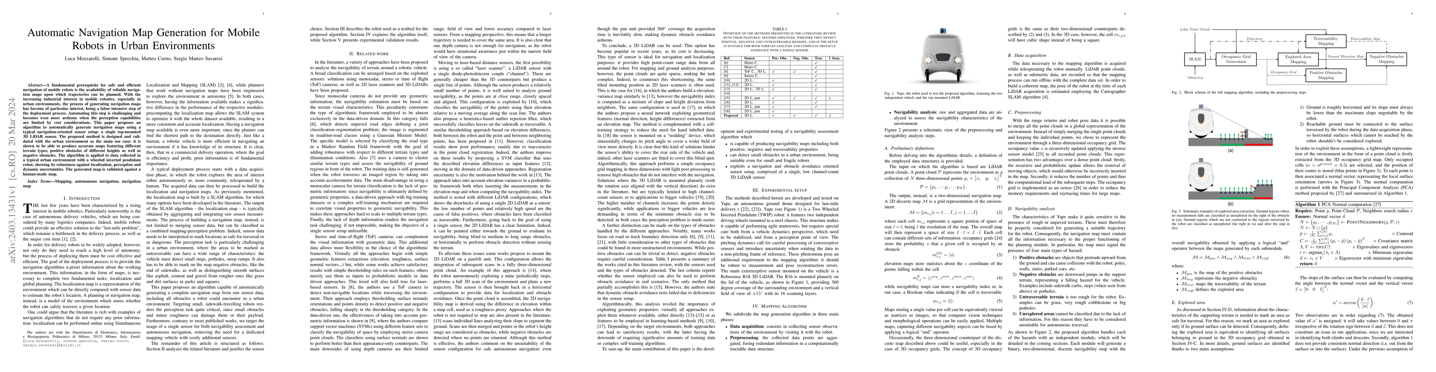 Thumbnail for Automatic Navigation Map Generation for Mobile Robots in Urban
  Environments