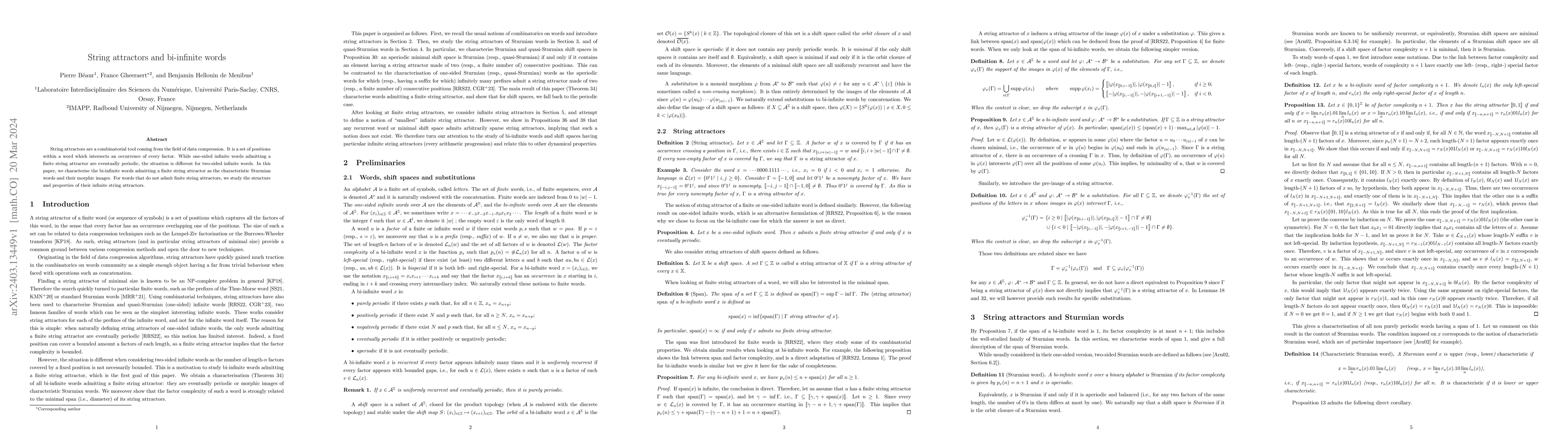 Thumbnail for String attractors and bi-infinite words