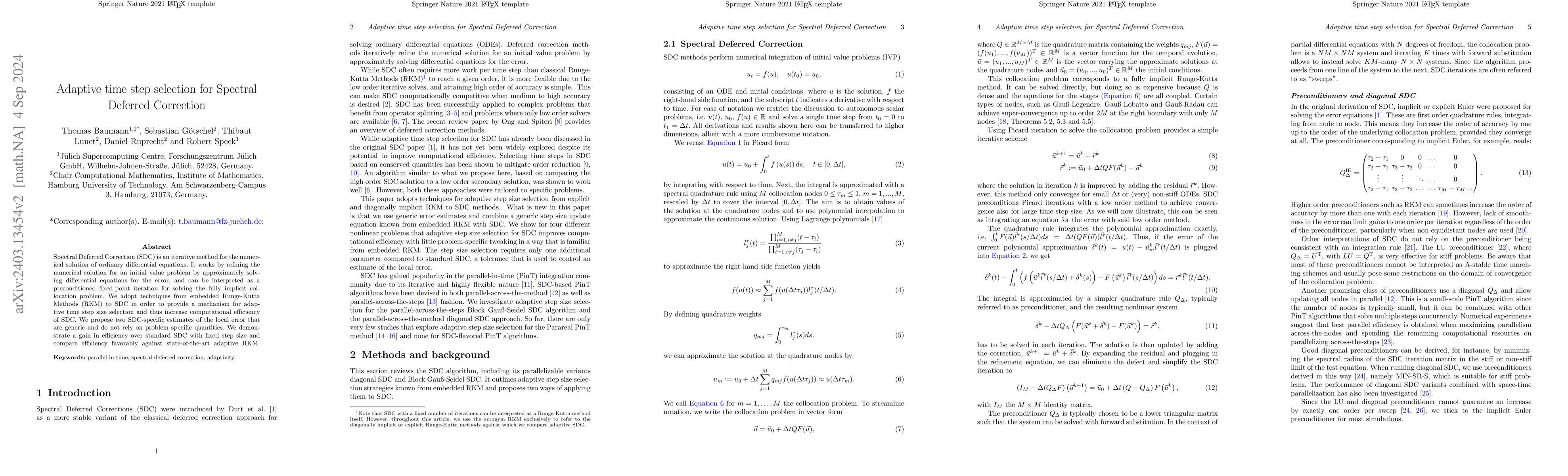 Thumbnail for Adaptive time step selection for Spectral Deferred Corrections