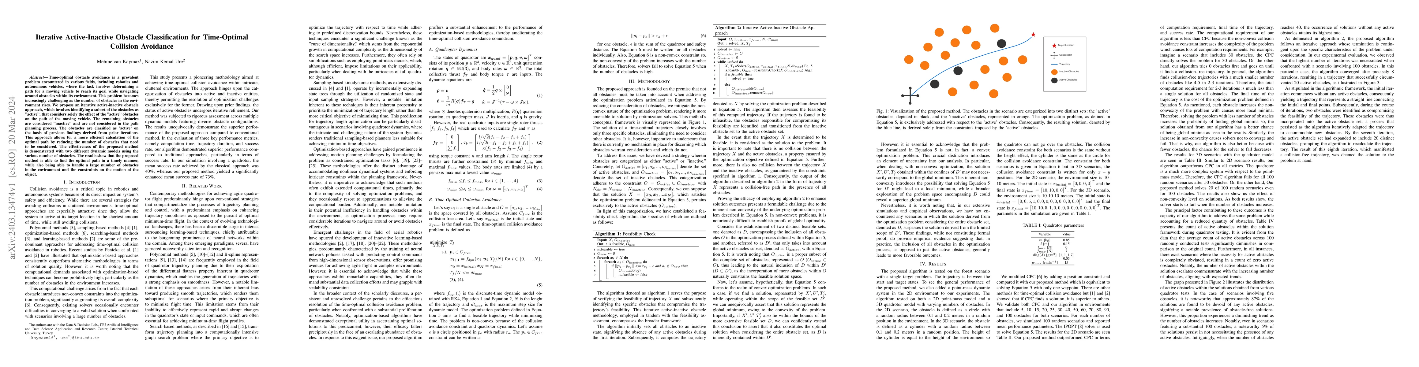Thumbnail for Iterative Active-Inactive Obstacle Classification for Time-Optimal
  Collision Avoidance