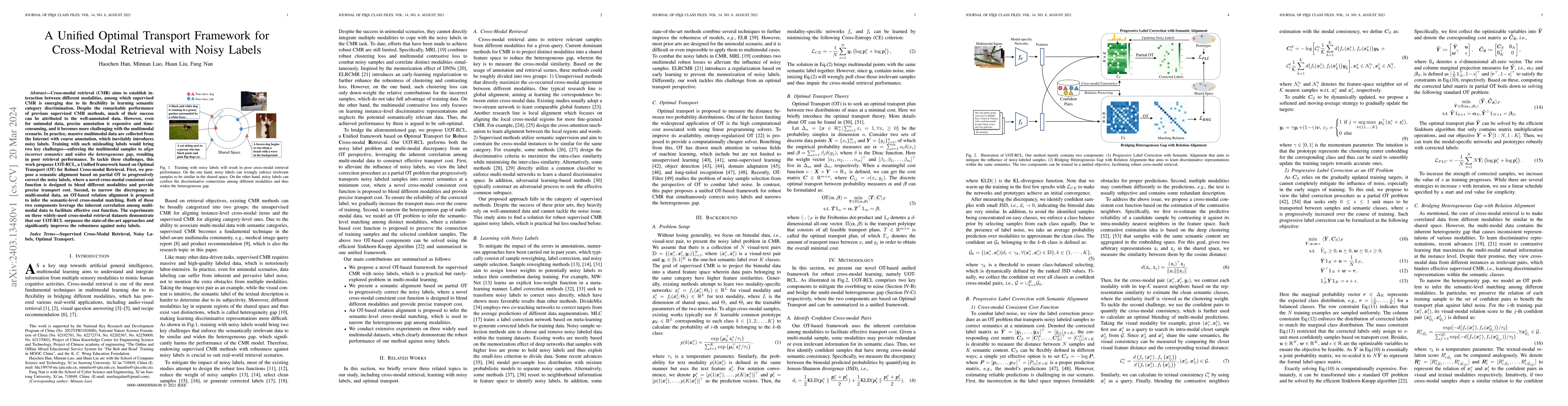 Thumbnail for A Unified Optimal Transport Framework for Cross-Modal Retrieval with
  Noisy Labels