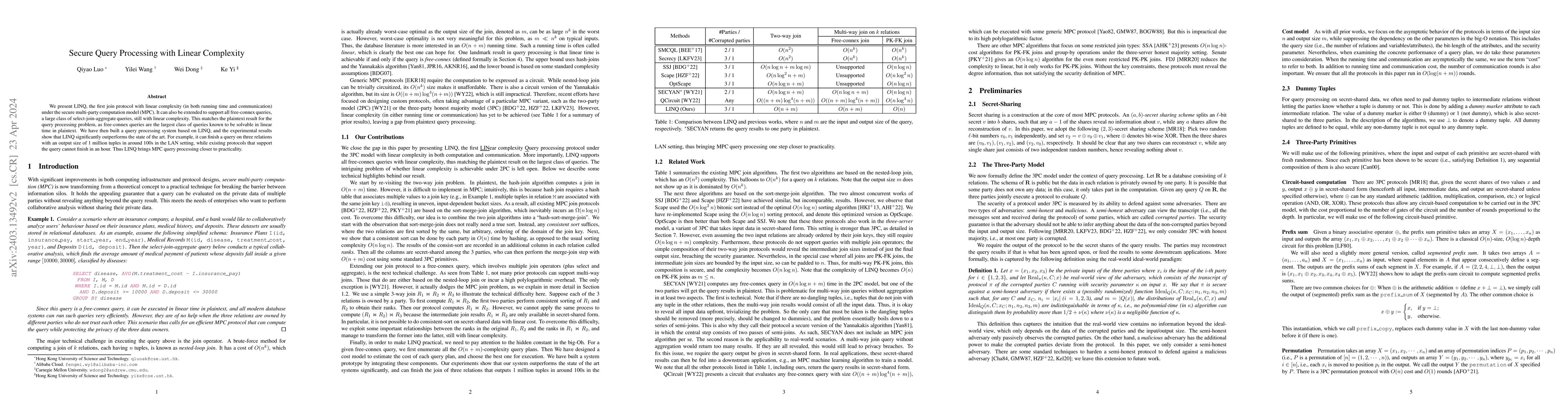 Thumbnail for Secure Query Processing with Linear Complexity