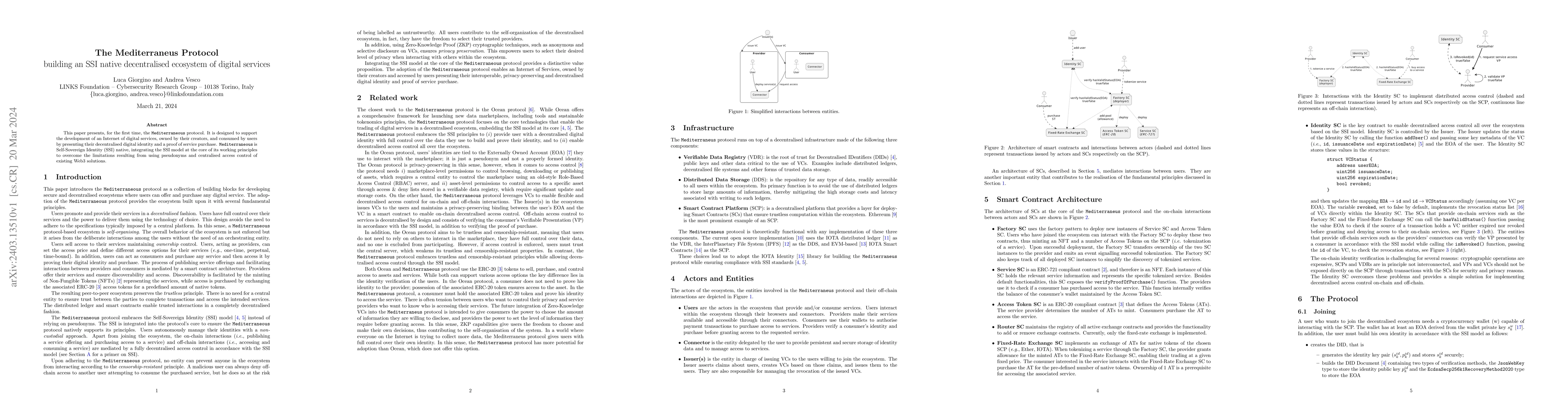 Thumbnail for The Mediterraneus Protocol: building an SSI native decentralised
  ecosystem of digital services