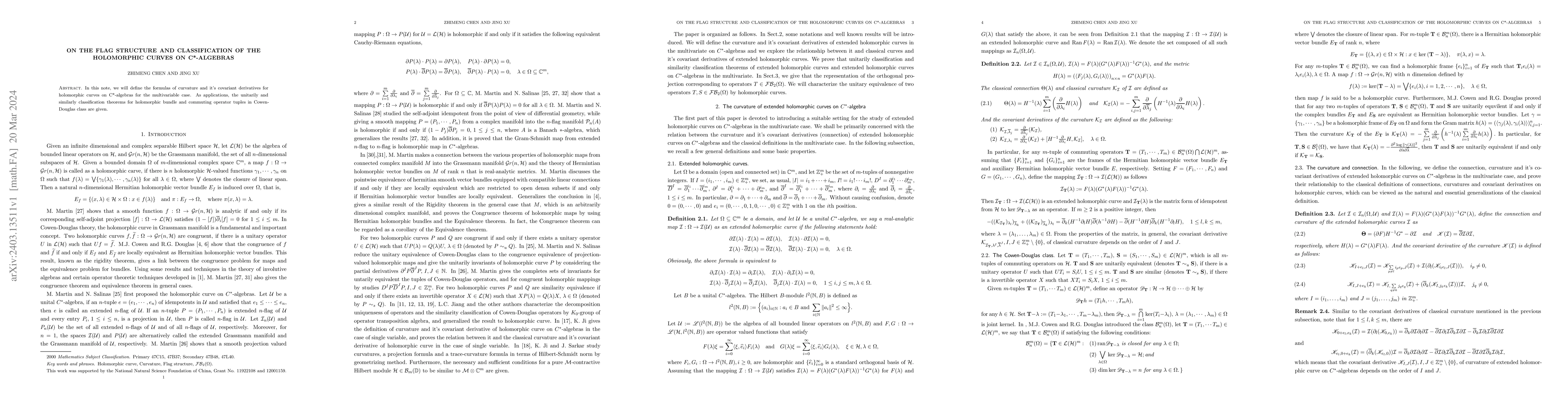 Thumbnail for On the flag structure and classification of the holomorphic curves on
  C*-algebras