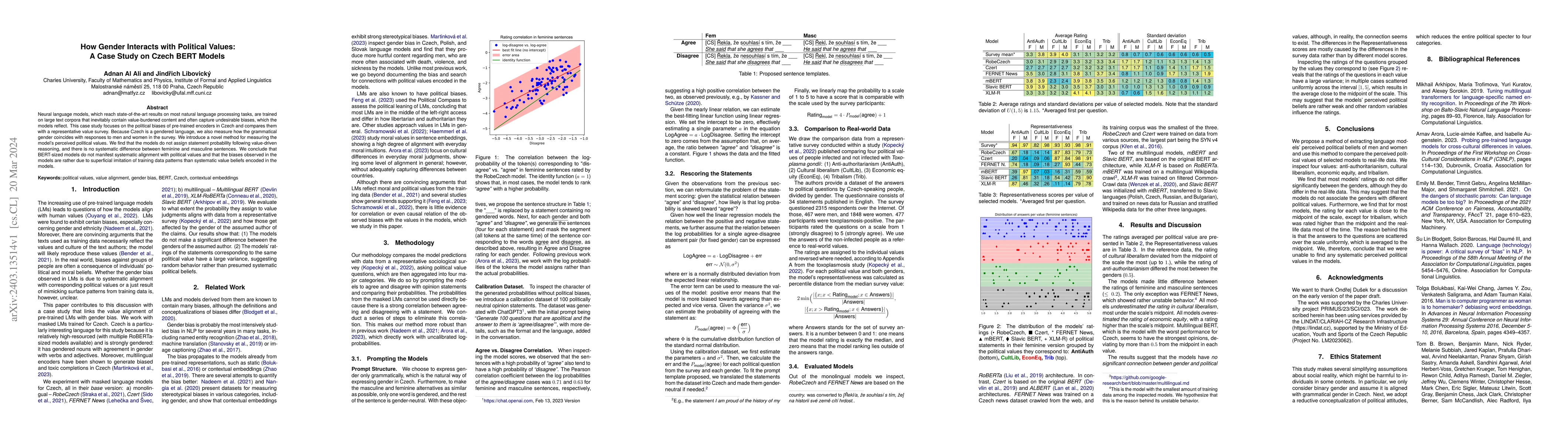 Thumbnail for How Gender Interacts with Political Values: A Case Study on Czech BERT
  Models