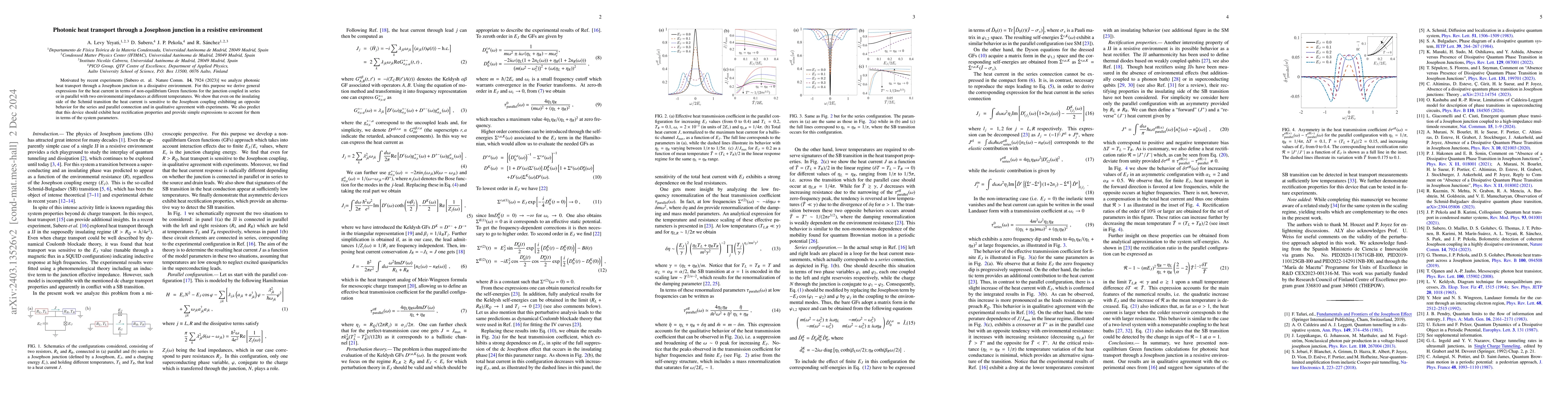 Thumbnail for Photonic heat transport through a Josephson junction in a resistive
  environment