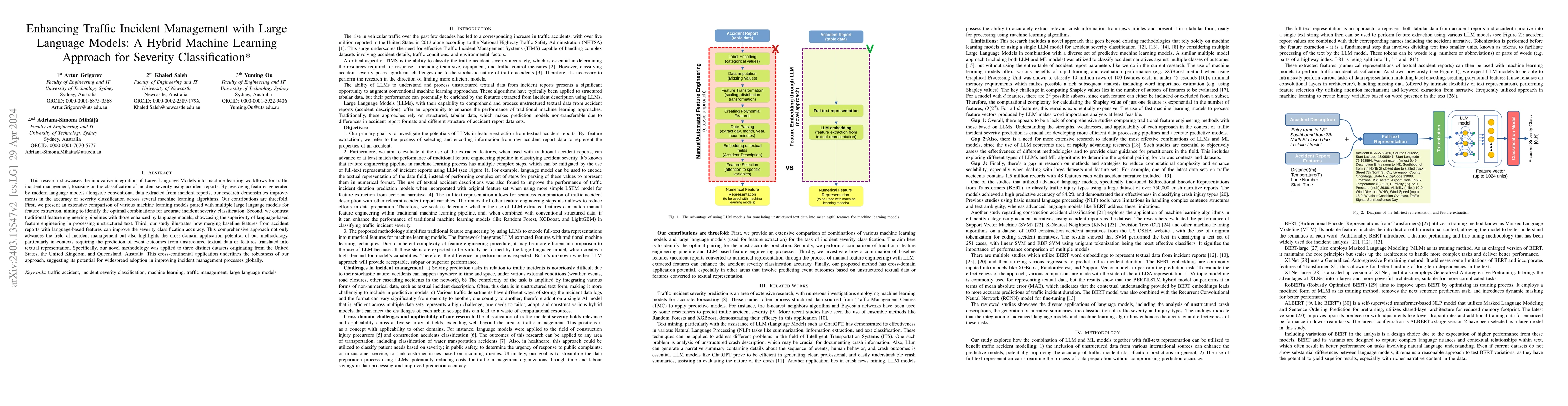Thumbnail for Enhancing Traffic Incident Management with Large Language Models: A
  Hybrid Machine Learning Approach for Severity Classification
