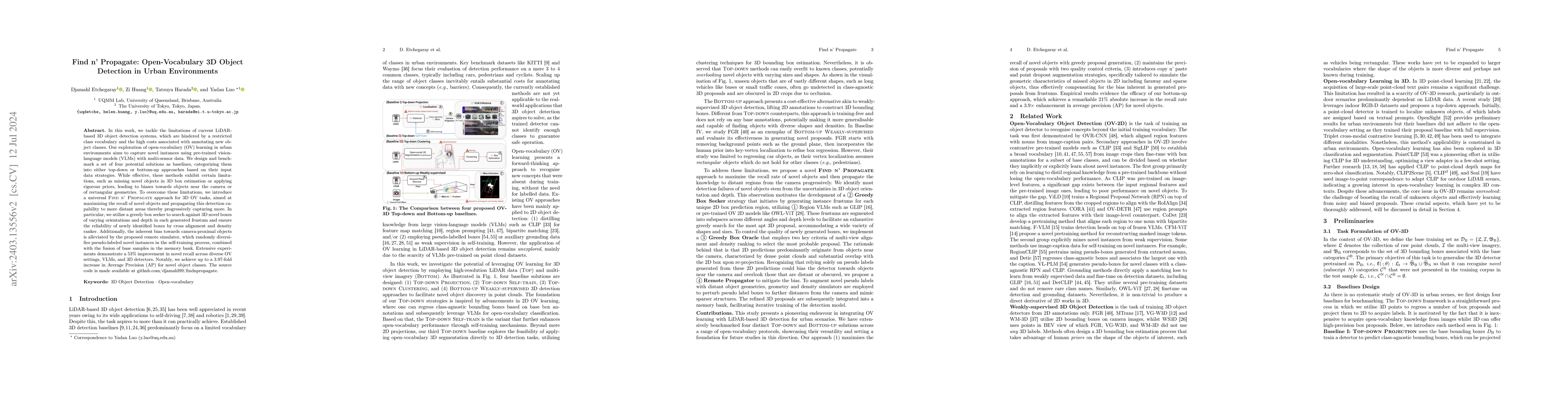 Thumbnail for Find n' Propagate: Open-Vocabulary 3D Object Detection in Urban
  Environments