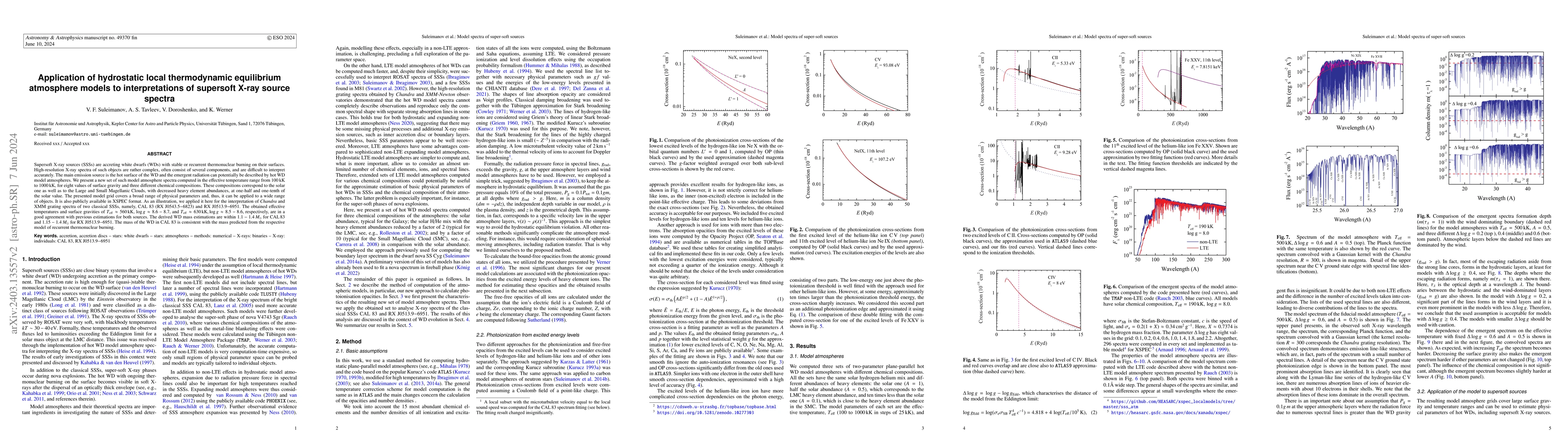 Thumbnail for Application of hydrostatic local thermodynamic equilibrium atmosphere
  models to interpretations of supersoft X-ray source spectra