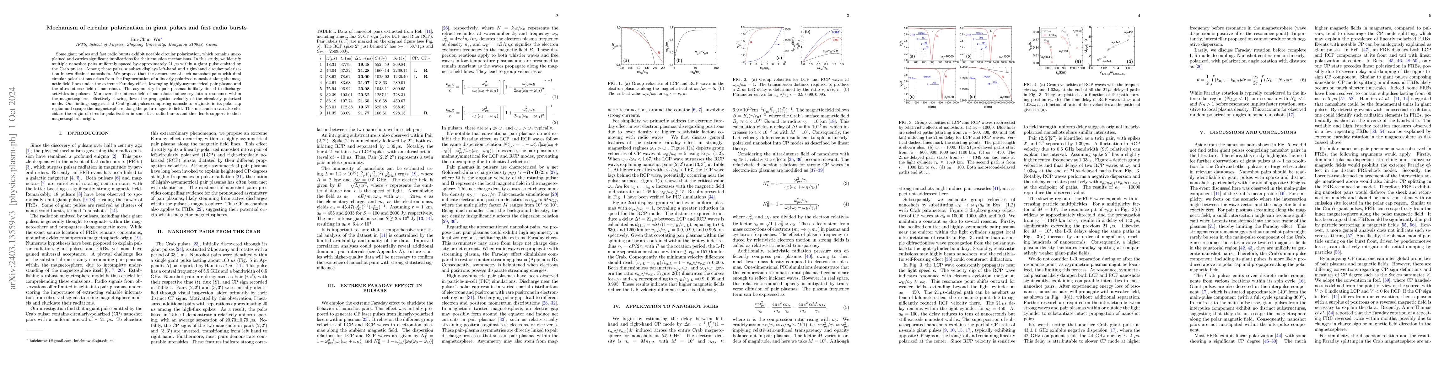 Thumbnail for Mechanism of circular polarization in giant pulses and fast radio bursts