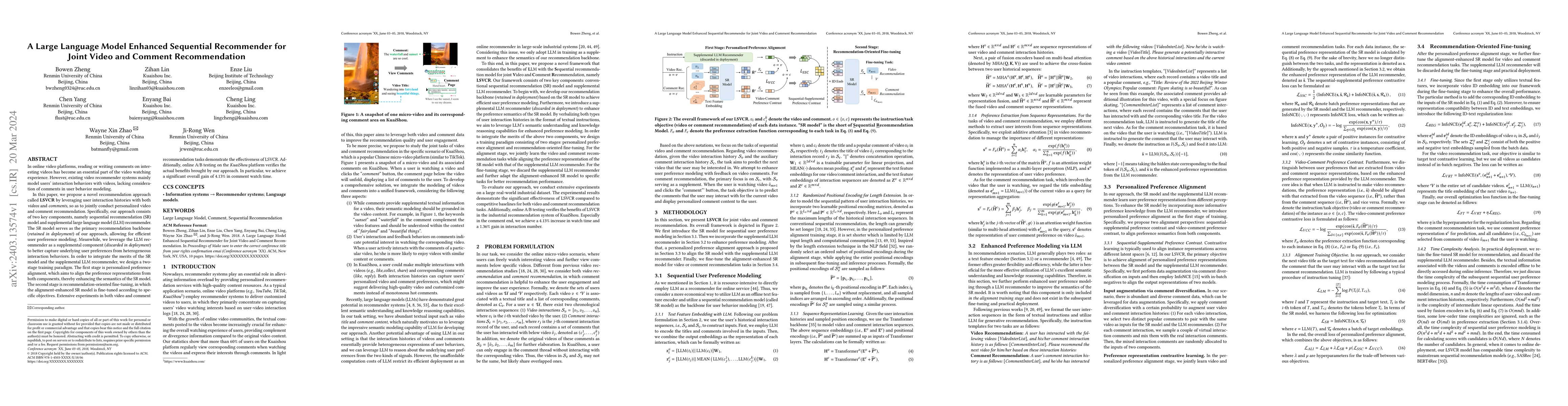 Thumbnail for A Large Language Model Enhanced Sequential Recommender for Joint Video
  and Comment Recommendation