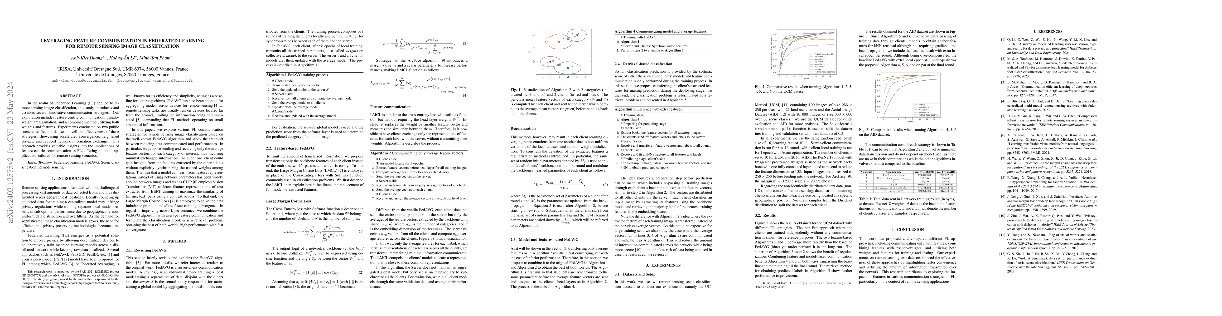 Thumbnail for Leveraging feature communication in federated learning for remote
  sensing image classification