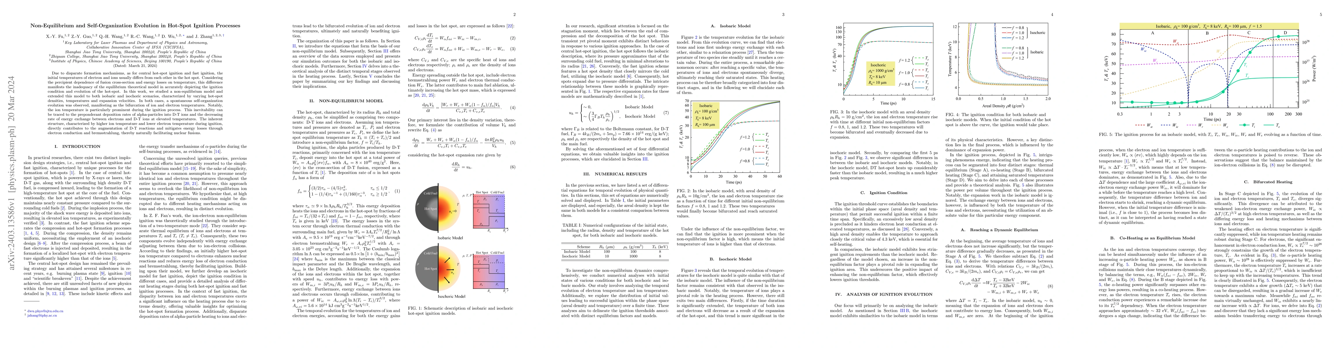 Thumbnail for Non-Equilibrium and Self-Organization Evolution in Hot-Spot Ignition
  Processes
