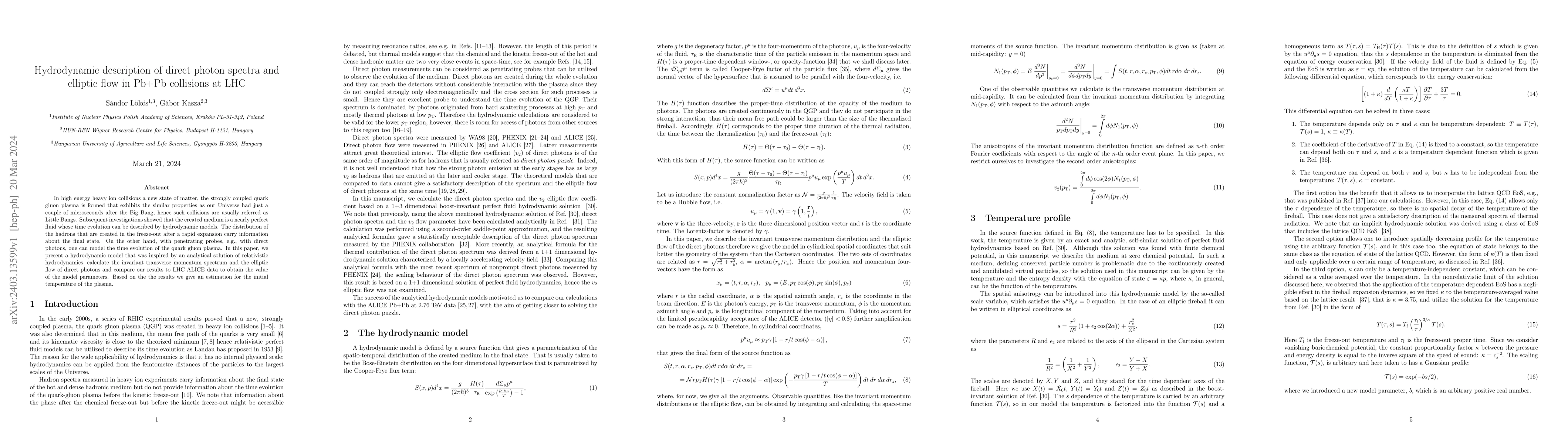Thumbnail for Hydrodynamic description of direct photon spectra and elliptic flow in
  Pb+Pb collisions at LHC