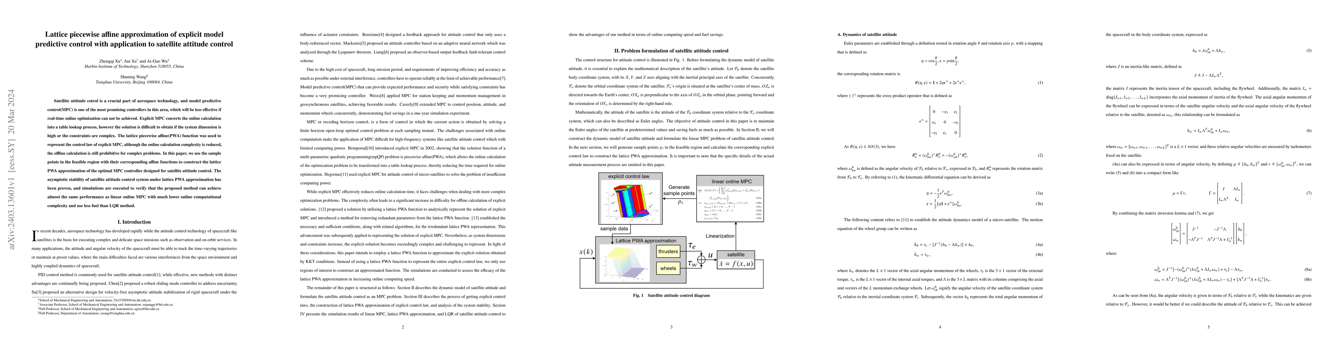 Thumbnail for Lattice piecewise affine approximation of explicit model predictive
  control with application to satellite attitude control