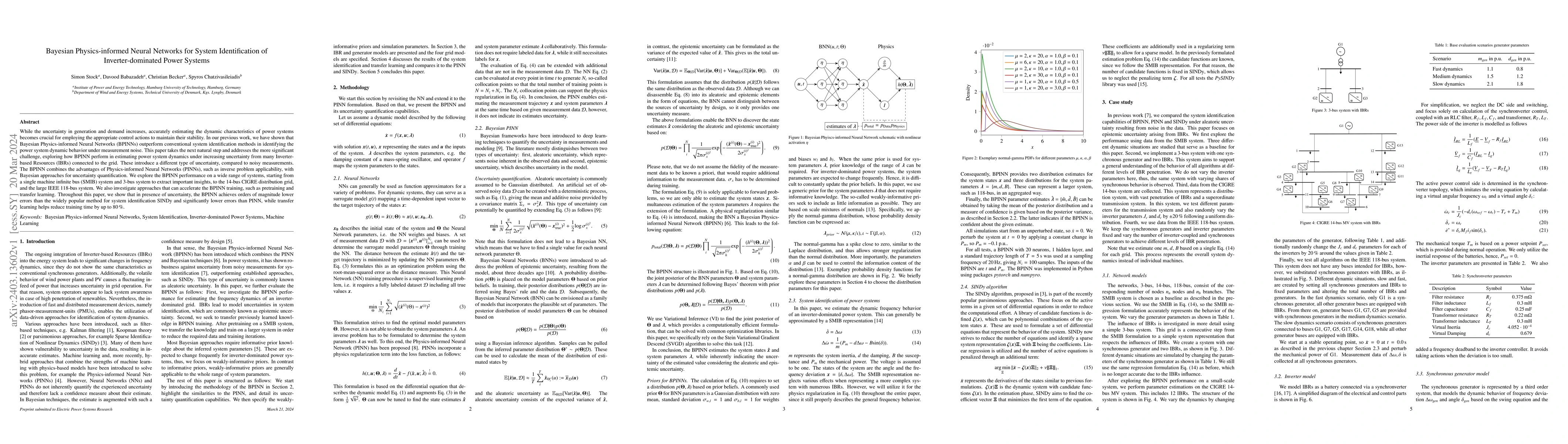 Thumbnail for Bayesian Physics-informed Neural Networks for System Identification of
  Inverter-dominated Power Systems