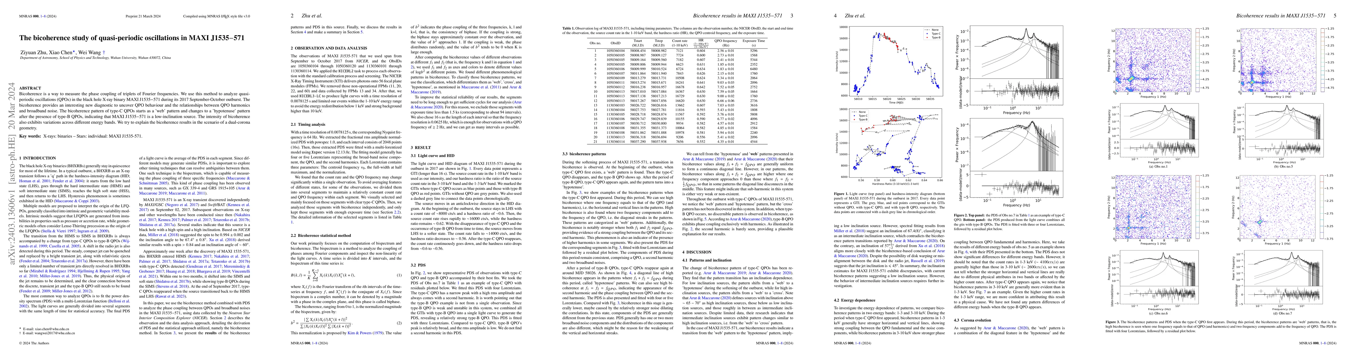 Thumbnail for The bicoherence study of quasi-periodic oscillations in MAXI J1535-571