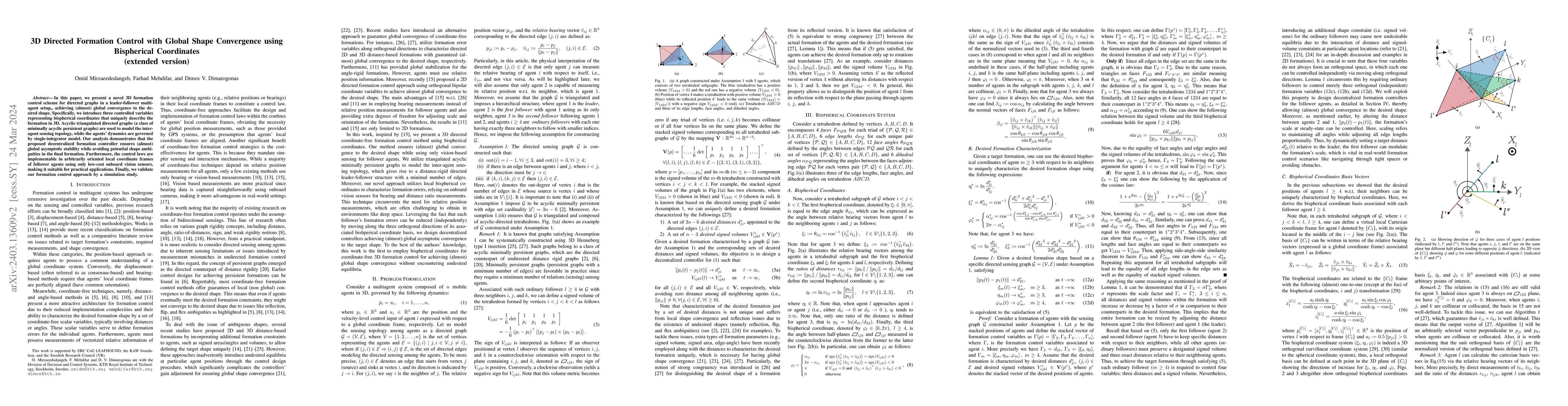 Thumbnail for 3D Directed Formation Control with Global Shape Convergence using
  Bispherical Coordinates