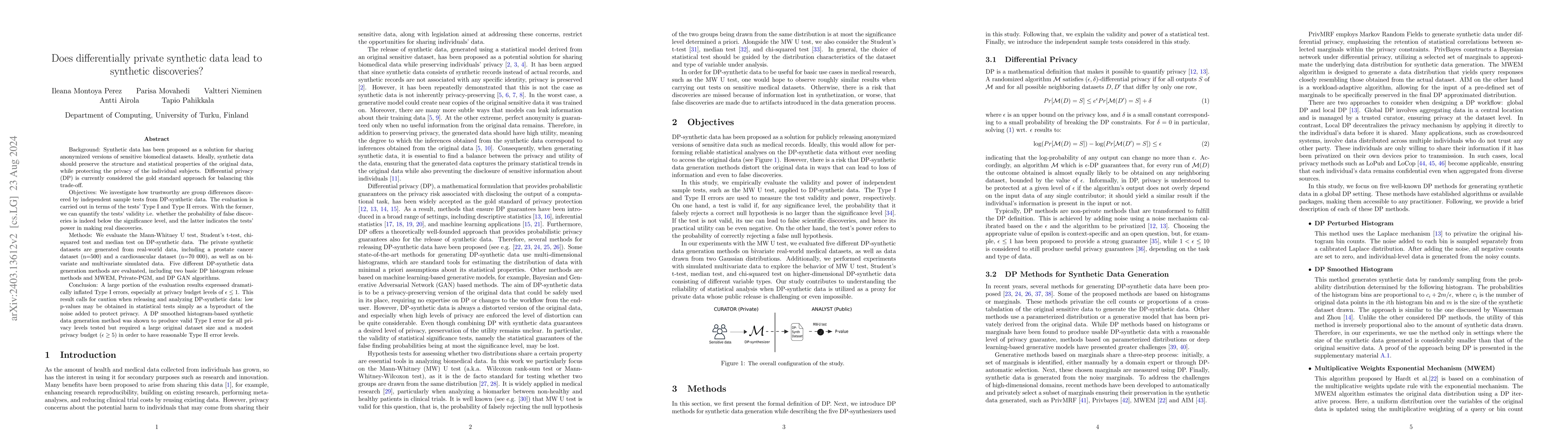 Thumbnail for Does Differentially Private Synthetic Data Lead to Synthetic
  Discoveries?