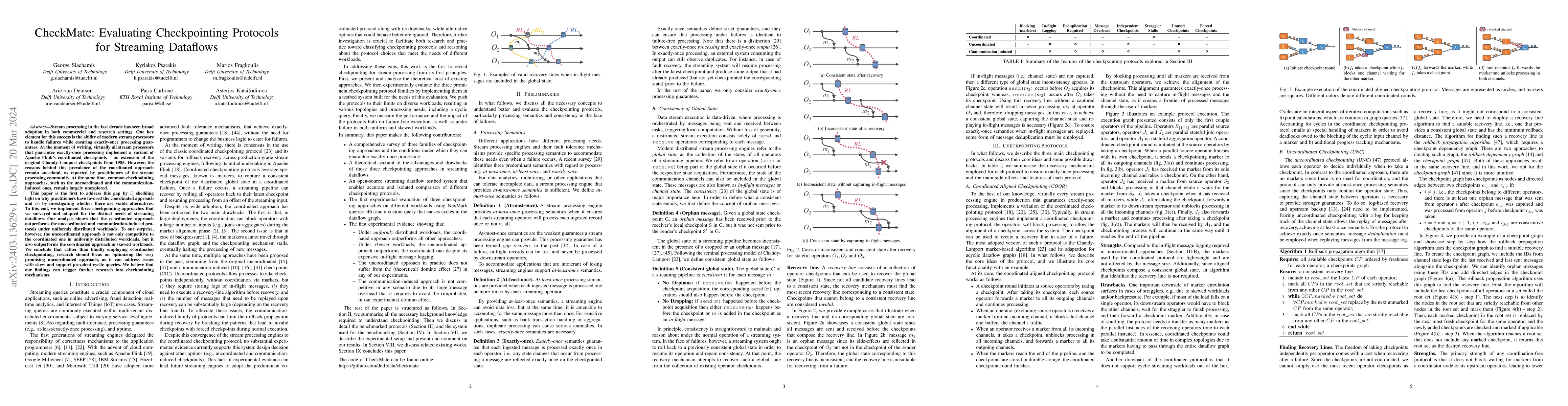 Thumbnail for CheckMate: Evaluating Checkpointing Protocols for Streaming Dataflows