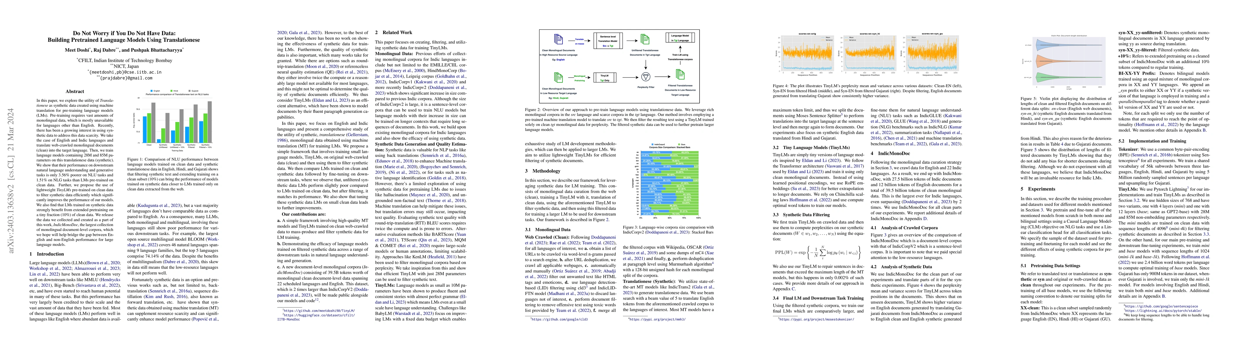 Thumbnail for Do Not Worry if You Do Not Have Data: Building Pretrained Language
  Models Using Translationese