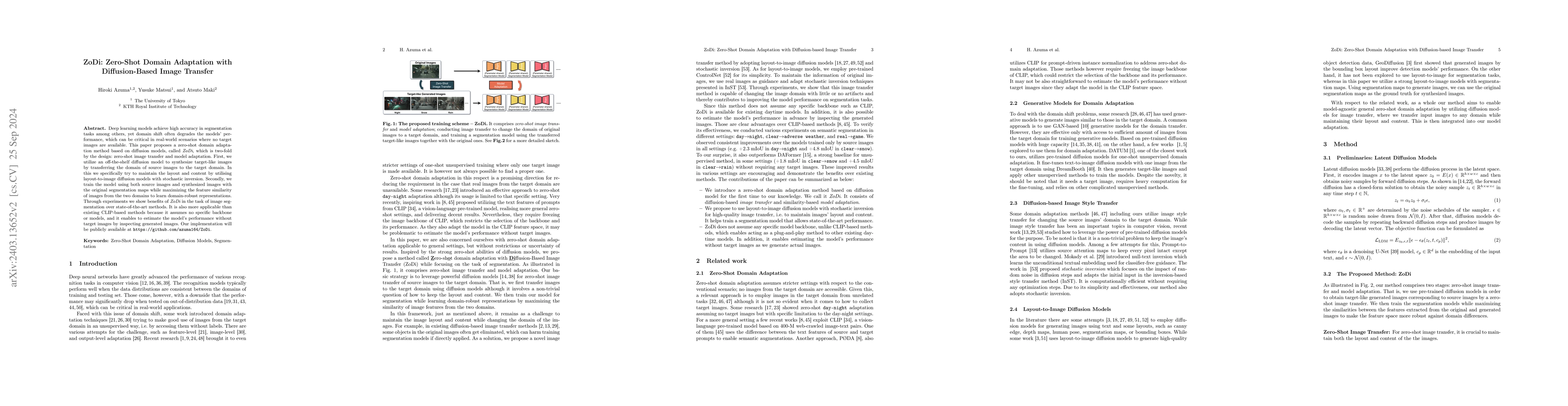 Thumbnail for ZoDi: Zero-Shot Domain Adaptation with Diffusion-Based Image Transfer