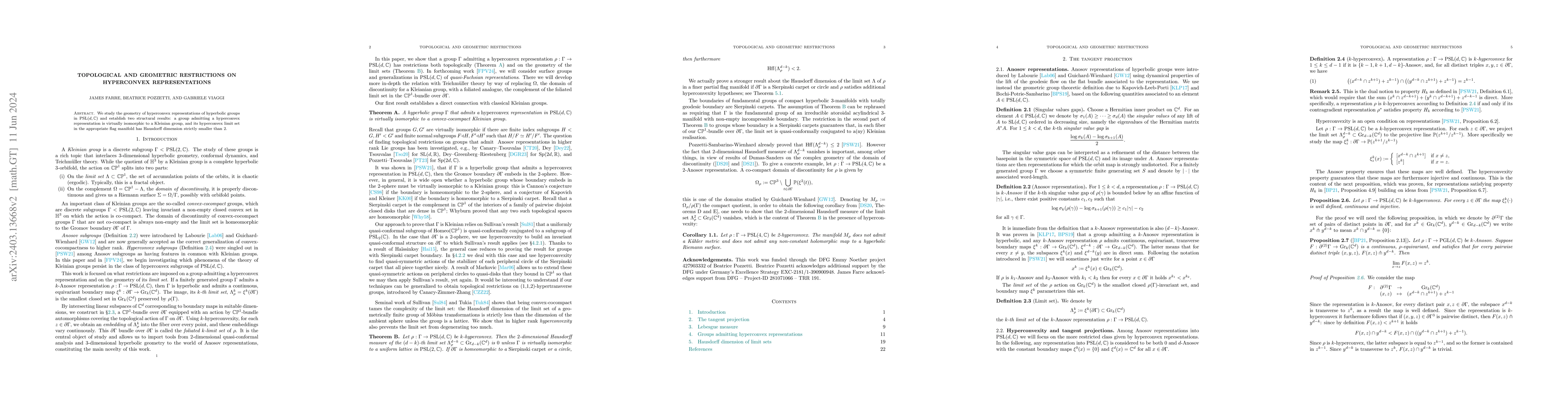 Thumbnail for Topological and geometric restrictions on hyperconvex representations