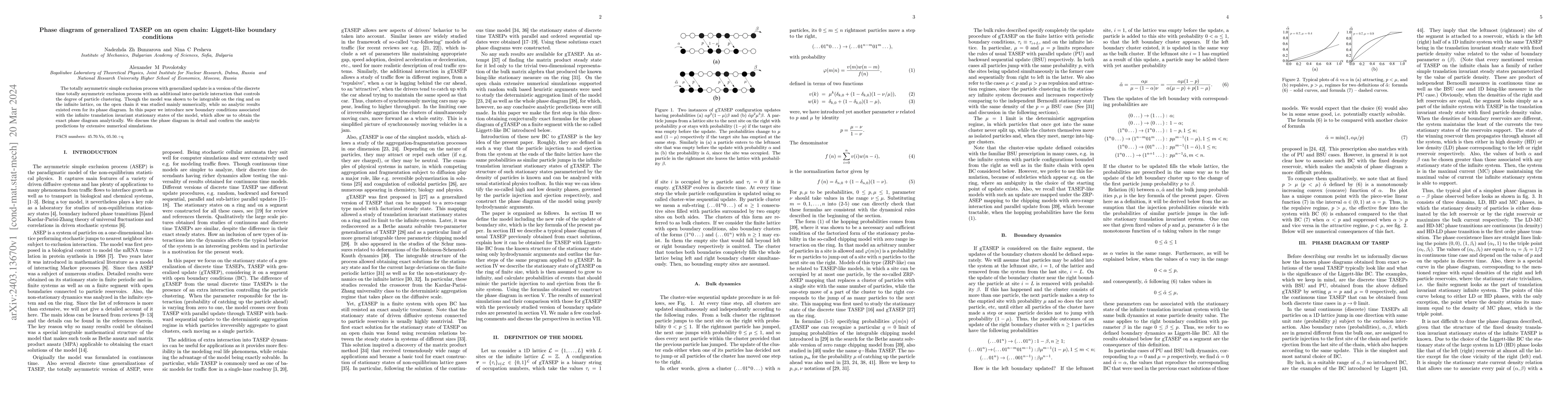 Thumbnail for Phase diagram of generalized TASEP on an open chain: Liggett-like
  boundary conditions