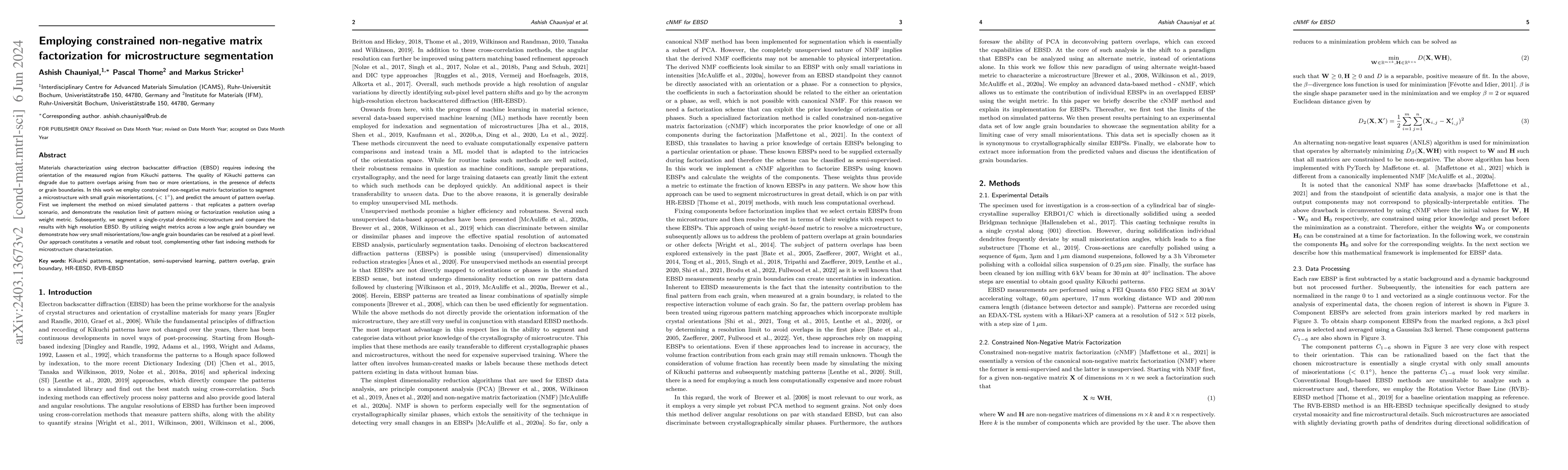 Thumbnail for Employing constrained non-negative matrix factorization for
  microstructure segmentation