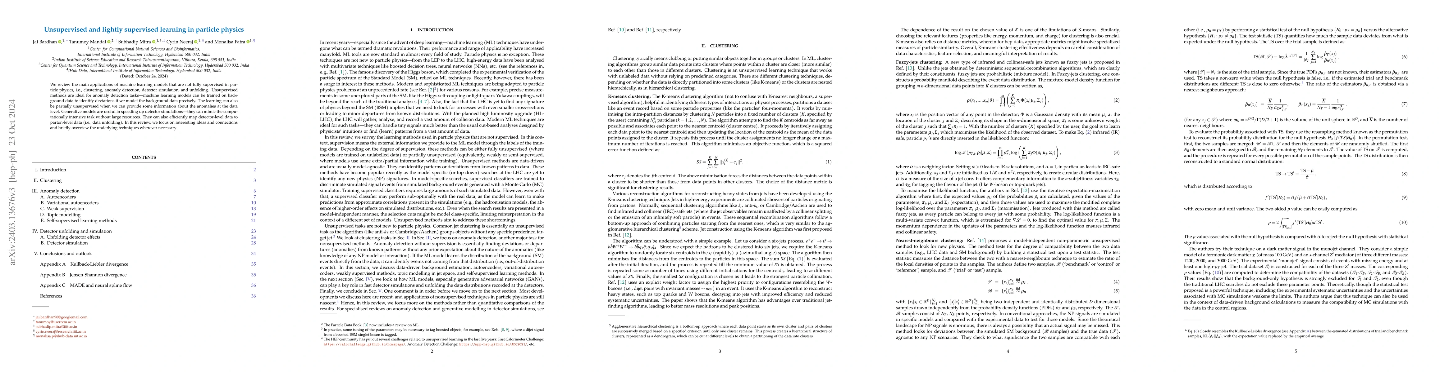 Thumbnail for Unsupervised and lightly supervised learning in particle physics
