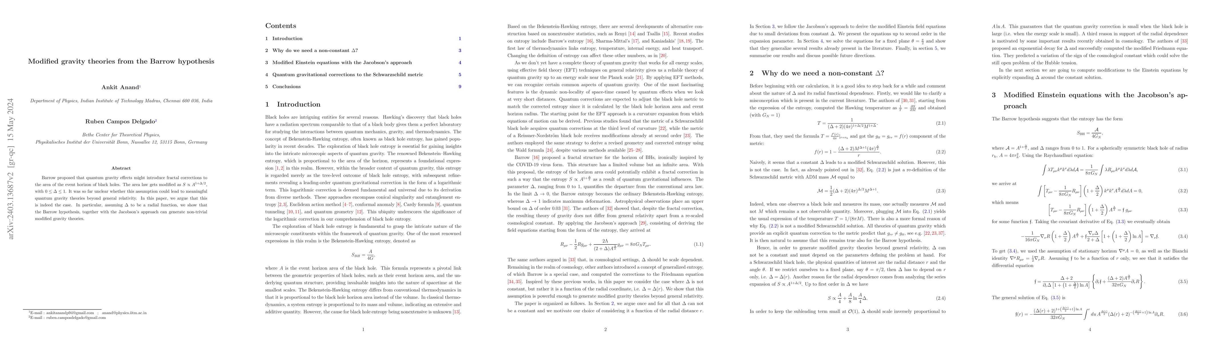 Thumbnail for Modified gravity theories from the Barrow hypothesis