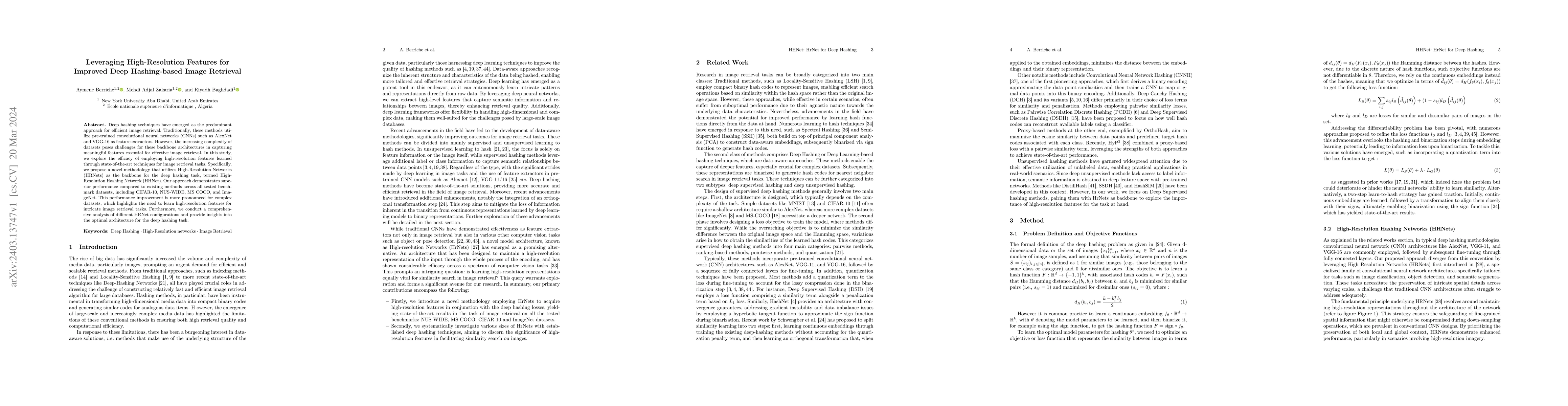 Thumbnail for Leveraging High-Resolution Features for Improved Deep Hashing-based
  Image Retrieval