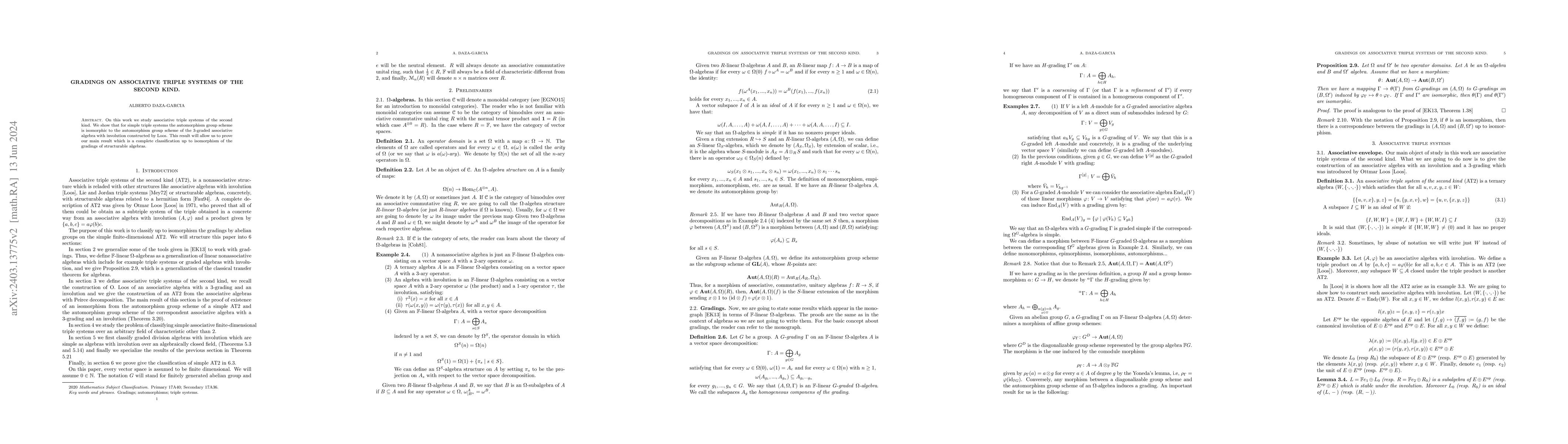Thumbnail for Gradings on associative triple systems of the second kind