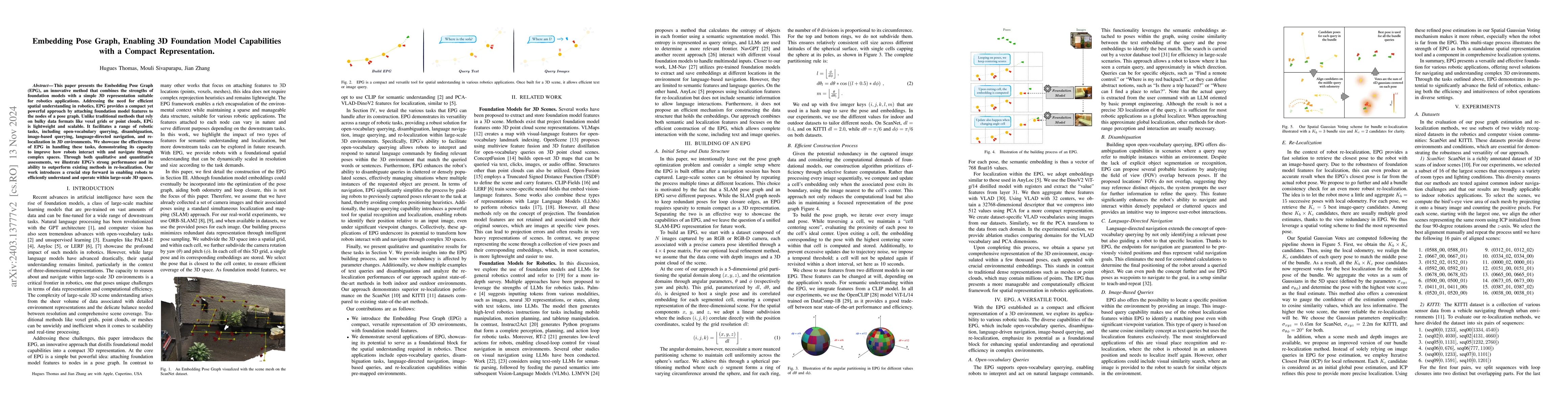 Thumbnail for Embedding Pose Graph, Enabling 3D Foundation Model Capabilities with a
  Compact Representation