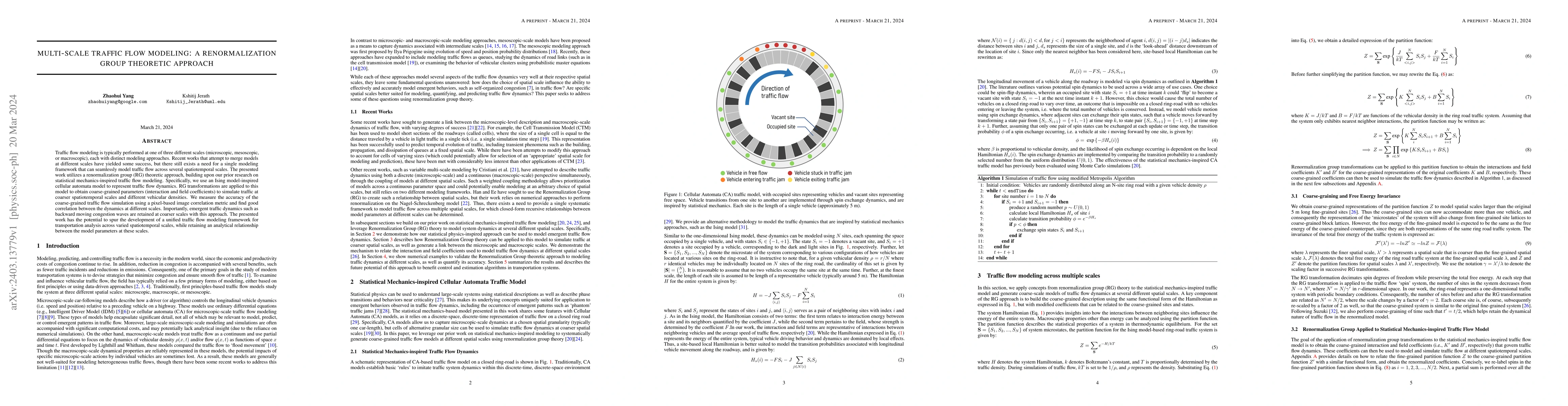 Thumbnail for Multi-scale Traffic Flow Modeling: A Renormalization Group Approach