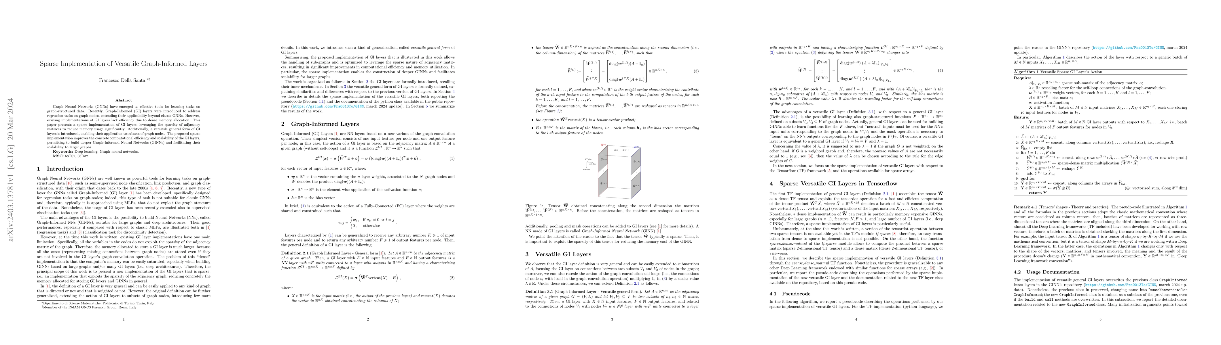 Thumbnail for Sparse Implementation of Versatile Graph-Informed Layers