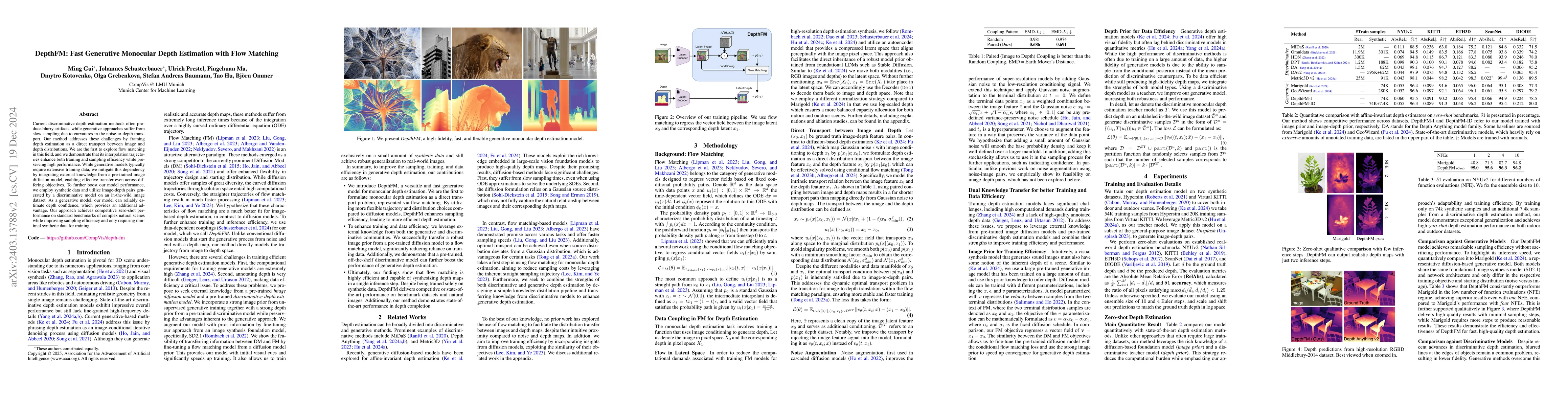 Thumbnail for DepthFM: Fast Monocular Depth Estimation with Flow Matching