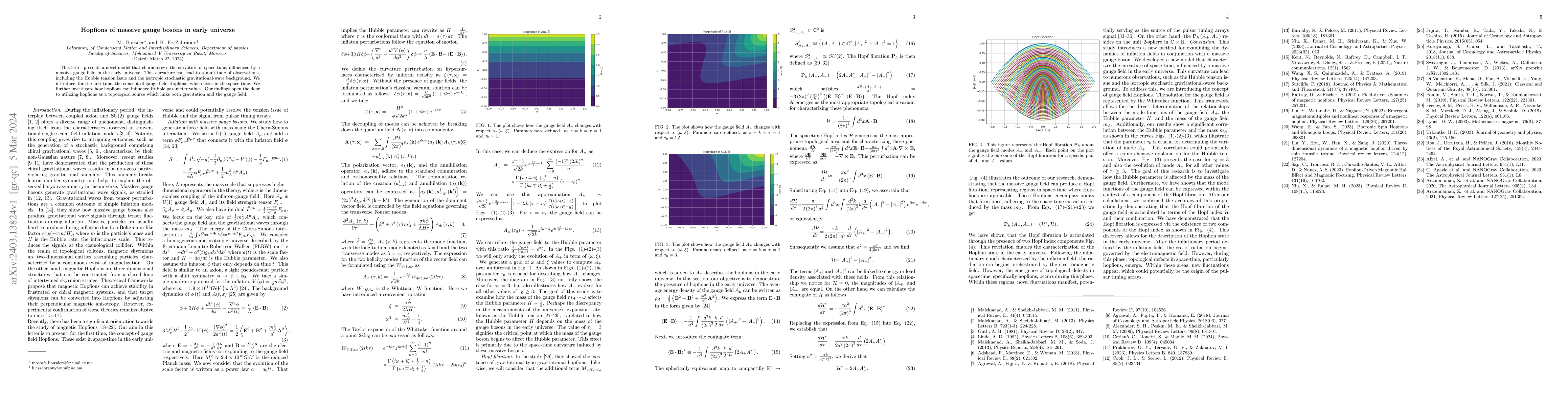 Thumbnail for Hopfions of massive gauge bosons in early universe