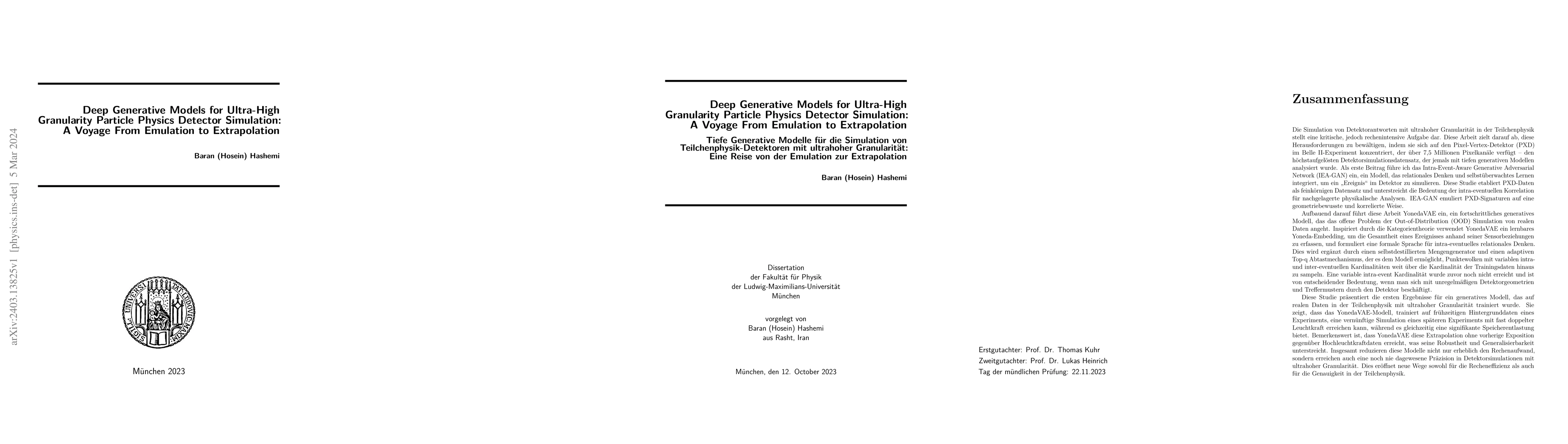 Thumbnail for Deep Generative Models for Ultra-High Granularity Particle Physics
  Detector Simulation: A Voyage From Emulation to Extrapolation