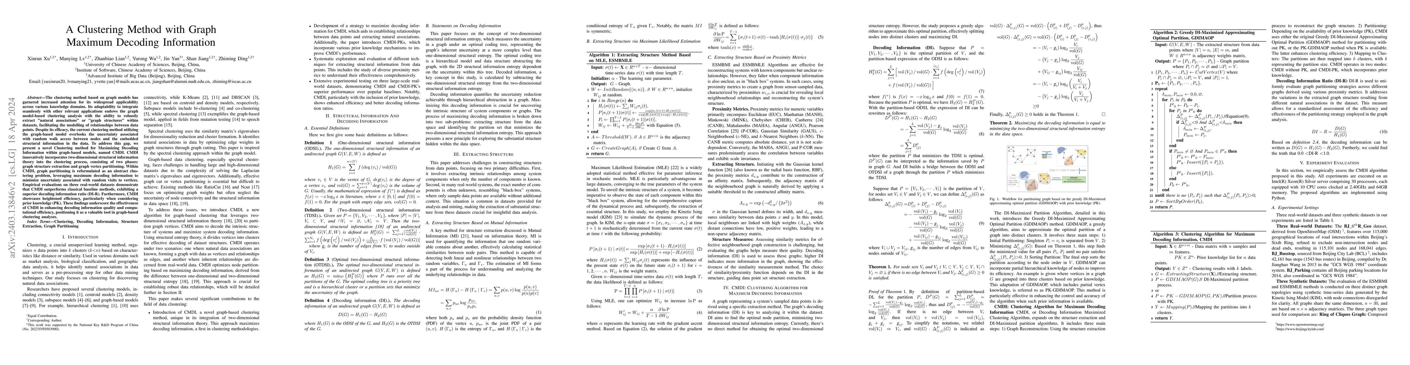 Thumbnail for A Clustering Method with Graph Maximum Decoding Information