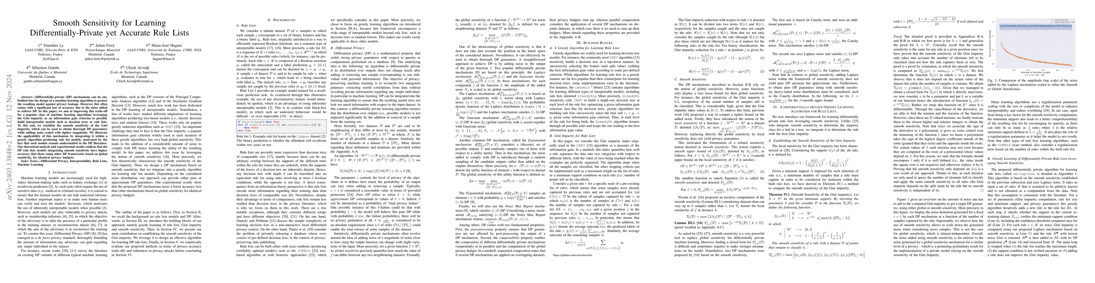 Thumbnail for Smooth Sensitivity for Learning Differentially-Private yet Accurate Rule
  Lists